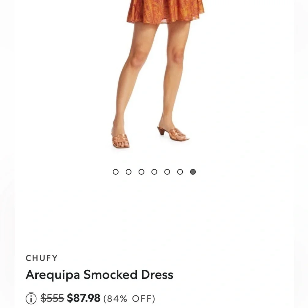 Chufy Orange Aqrequipi Smocked Dress
